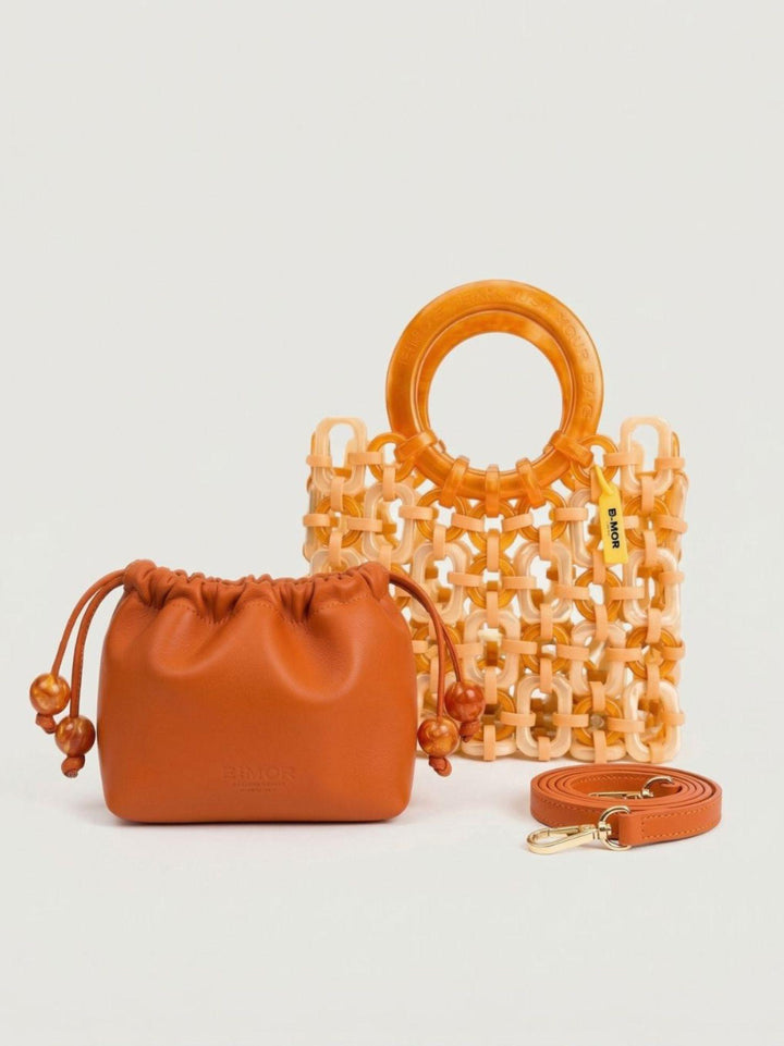 Borsa a mano Doll in resina peachy pearl DOLL+BB ARANCIONE PERLA+ARANCIO BIMOR 