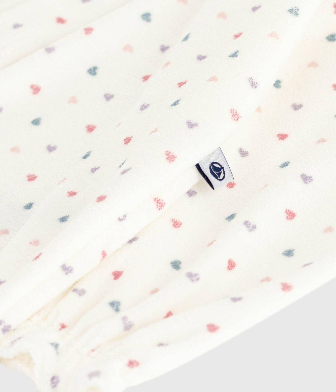 Pigiama in ciniglia con colletto stampato a cuori neonato A0DQS 01 PETIT BATEAU 