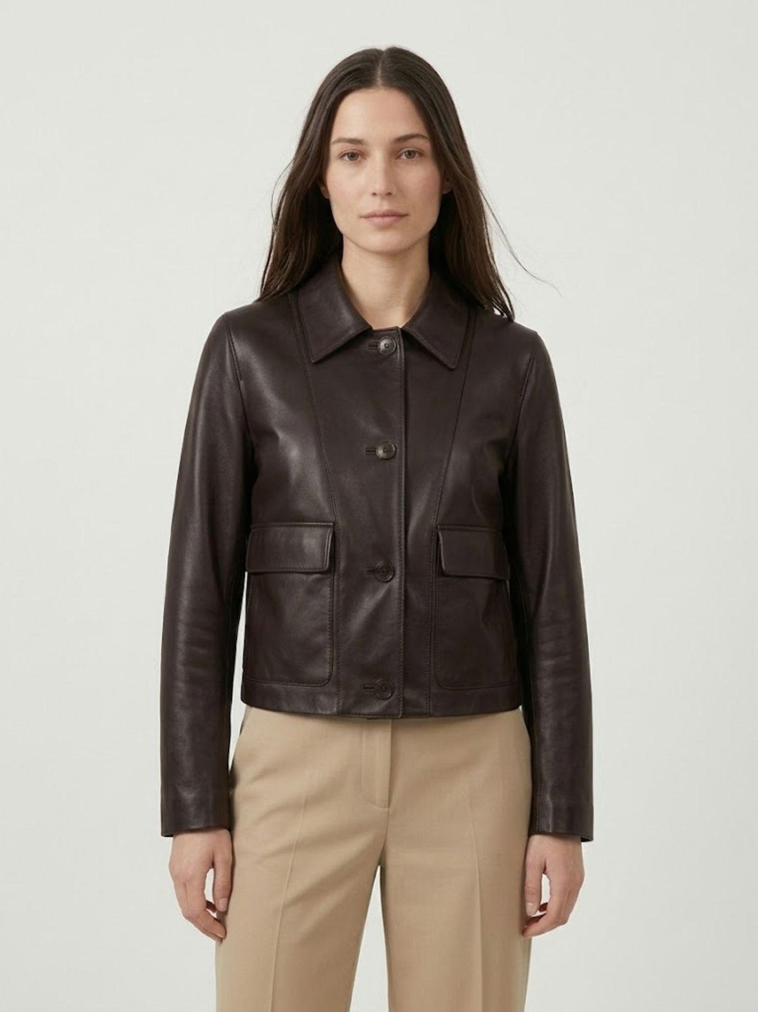 Giacca Malaga in nappa bonded marrone scuro MALAGA 06 JACK LEATHER 
