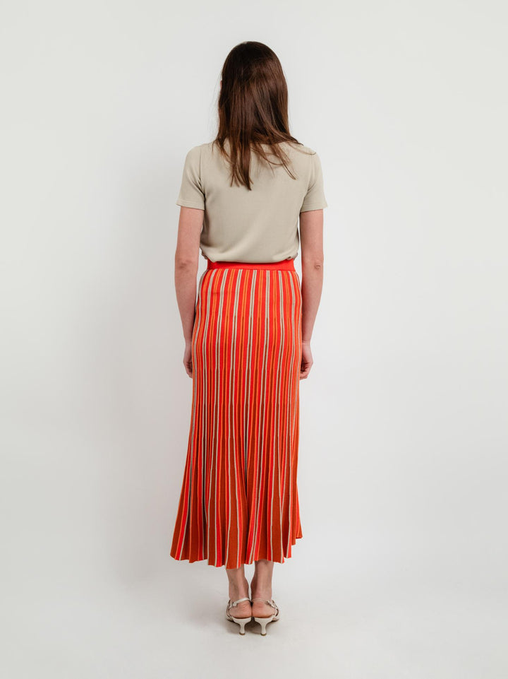 GONNA LUNGA IN MAGLIA MULTICOLOR ARANCIONE 515TAIS633 ARANCIONE ANDREA MORANDO 