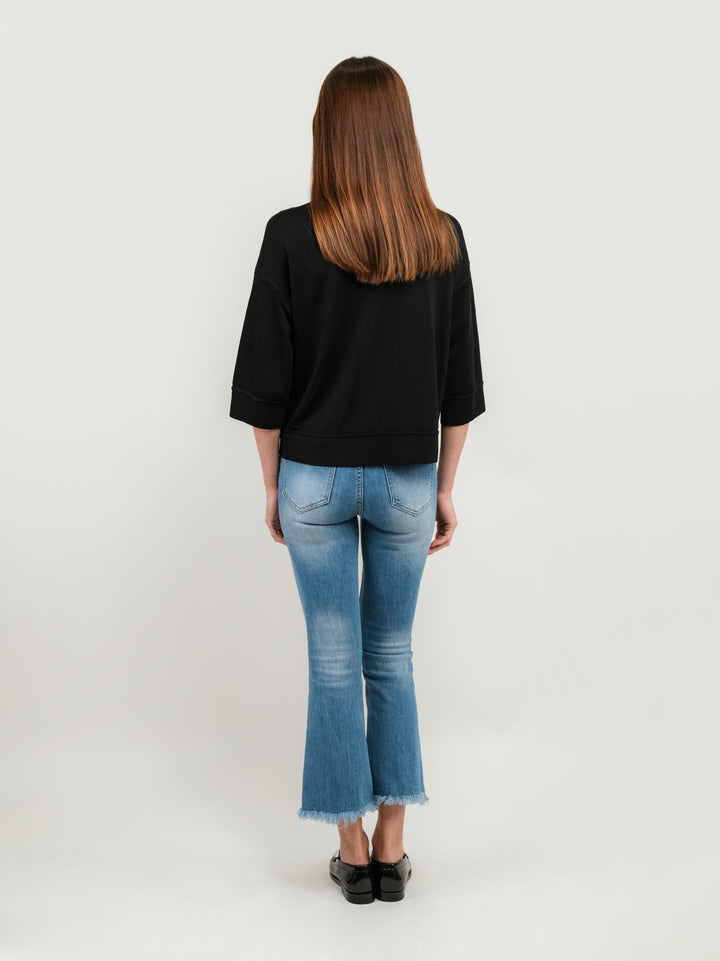 Jeans a trombetta sfrangiato in denim chiaro 1356 DENIM CHIARO ANDREA MORANDO 