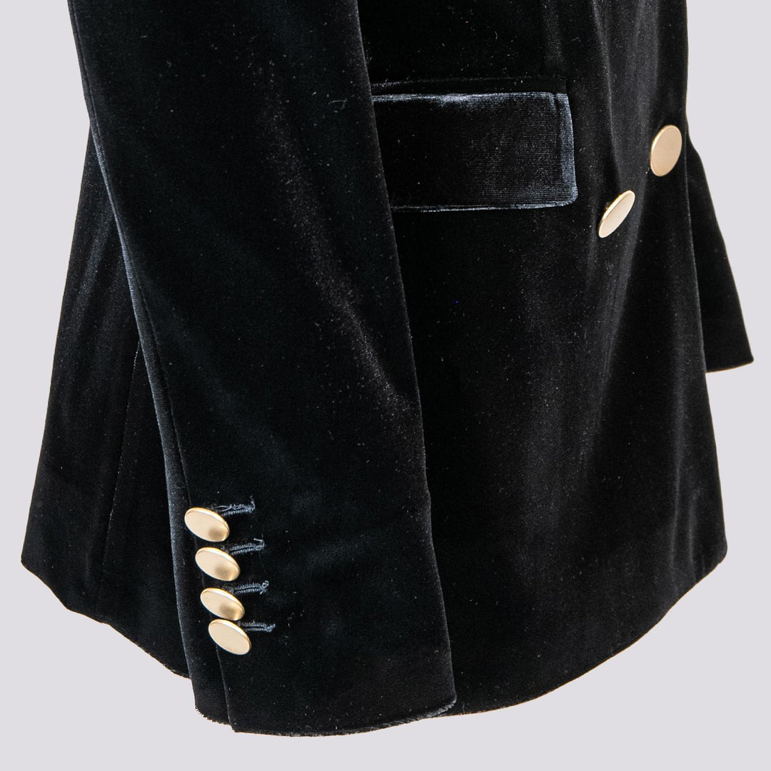 BLAZER DOPPIOPETTO IN VELLUTO NERO 3877/2894 12 ANDREA MORANDO 