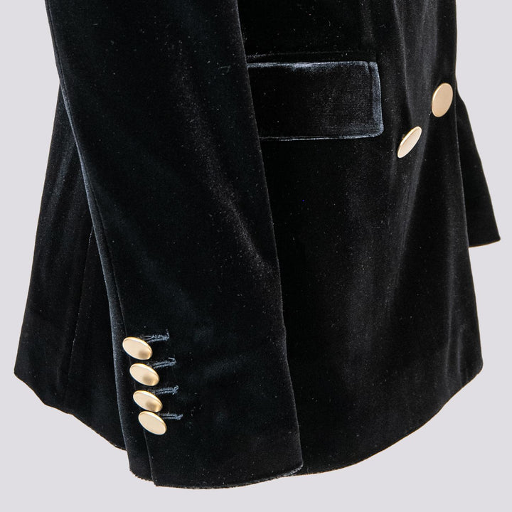BLAZER DOPPIOPETTO IN VELLUTO NERO 3877/2894 12 ANDREA MORANDO 