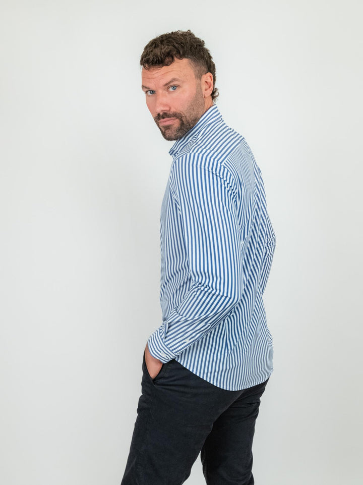 CAMICIA no stiro a righe bianco blu BU25W10CAFIO3044 200 ANDREA MORANDO 