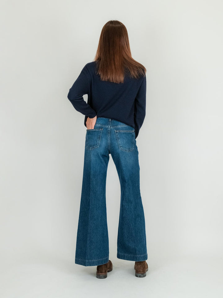 JEANS 5 TASCHE A PALAZZO LAVAGGIO MEDIO 805343NOR MEDIO ANDREA MORANDO 