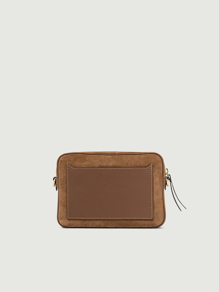 Borsa a tracolla in camoscio Nina color cognac 11260 CM-PL 099 GIANNI CHIARINI 