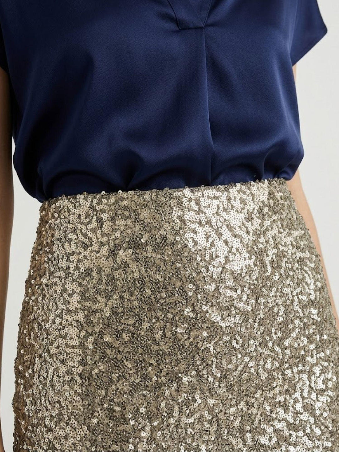 Minigonna a fascia in paillettes oro 2268 4 ANDREA MORANDO 