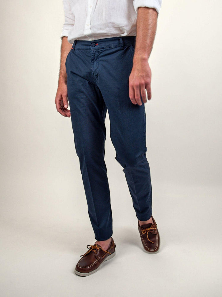 PANTALONE IN MISTO LINO E COTONE COLOR LAVAGNA 75903GB 6565 ANDREA MORANDO 