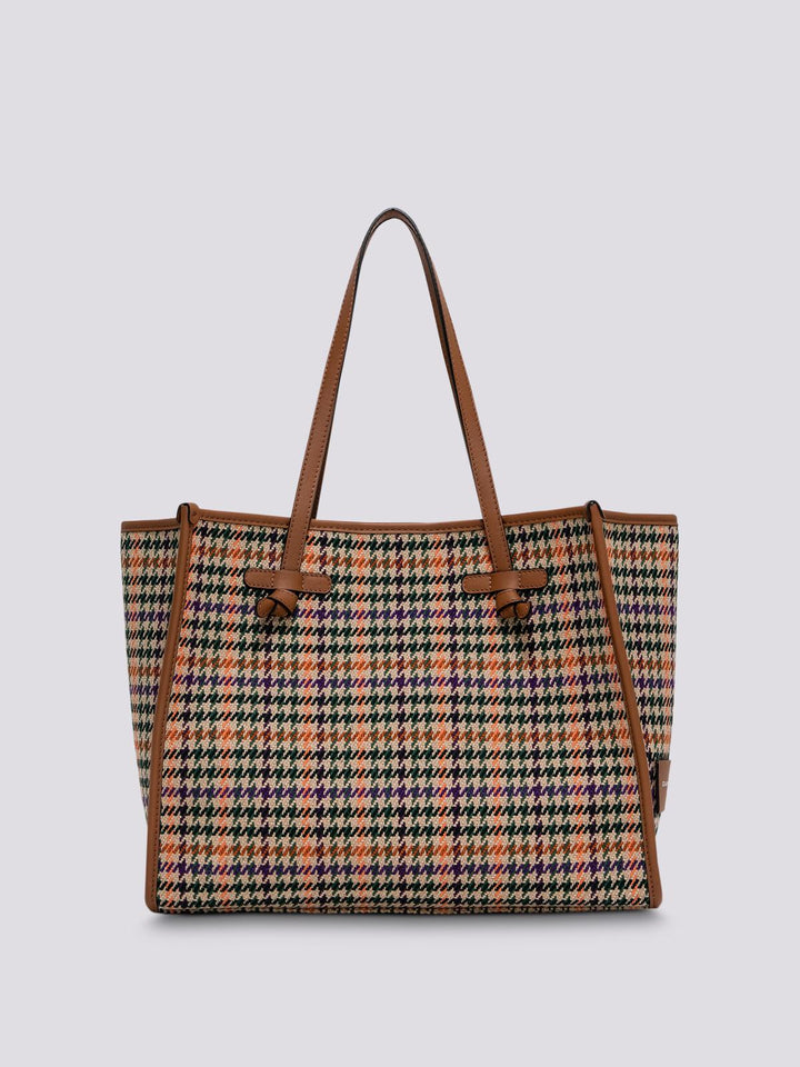 SHOPPING MARCELLA IN TESSUTO PIED DE POULE tabacco BS 6850/23AI NWCL 11667 GIANNI CHIARINI 