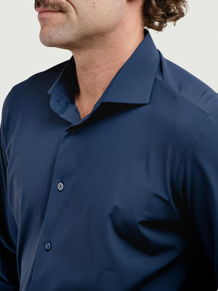 CAMICIA NO STIRO BLU NAVY PERFORMANCE BLU ANDREA MORANDO 