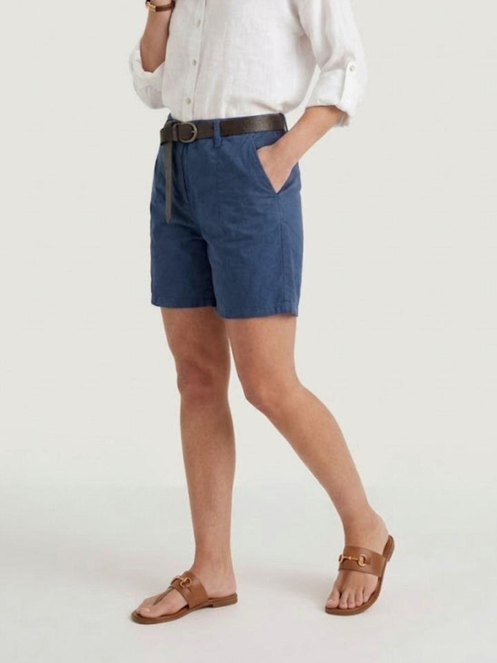 Bermuda in cotone blu con cintura 81007CG DENIM ANDREA MORANDO 