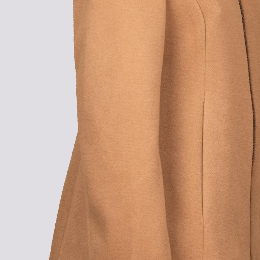 Giacca con zip e collo ampio in panno cammello 9416CDH 51 ANDREA MORANDO 