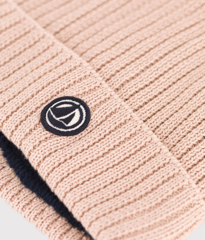 Berretto IN MAGLIA CON FODERA IN PILE ROSA A08C8 04 PETIT BATEAU 
