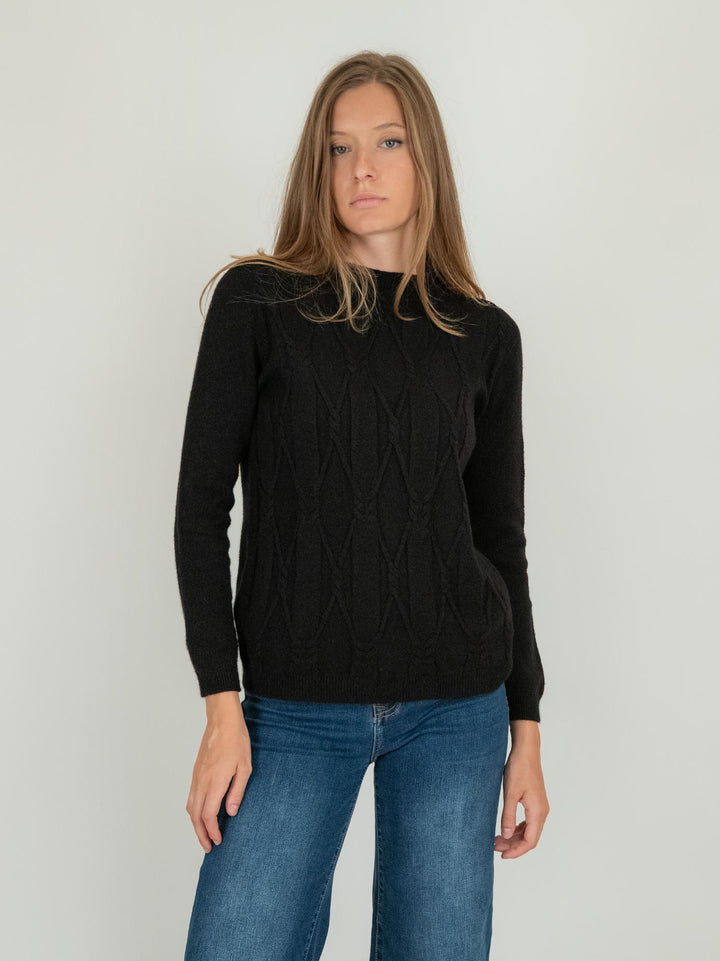 MAGLIA CON INTRECCIO NERA 0170/09 0010 BIMOR 