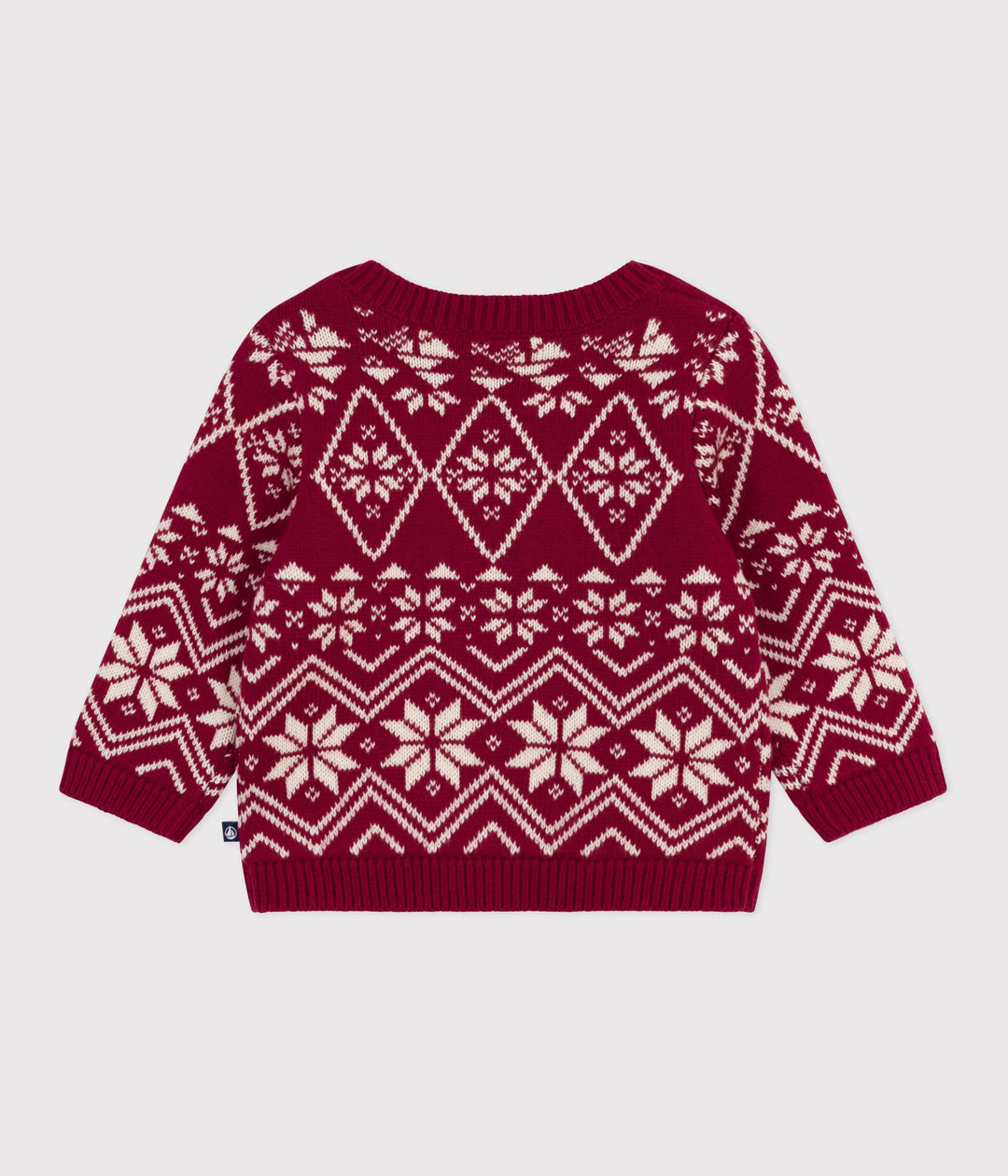 Maglione in misto lana e cotone fantasia natalizia A0EBD 01 PETIT BATEAU 