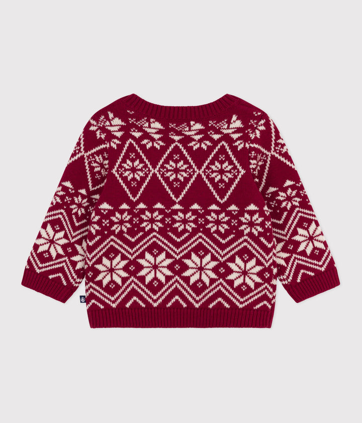Maglione in misto lana e cotone fantasia natalizia A0EBD 01 PETIT BATEAU 