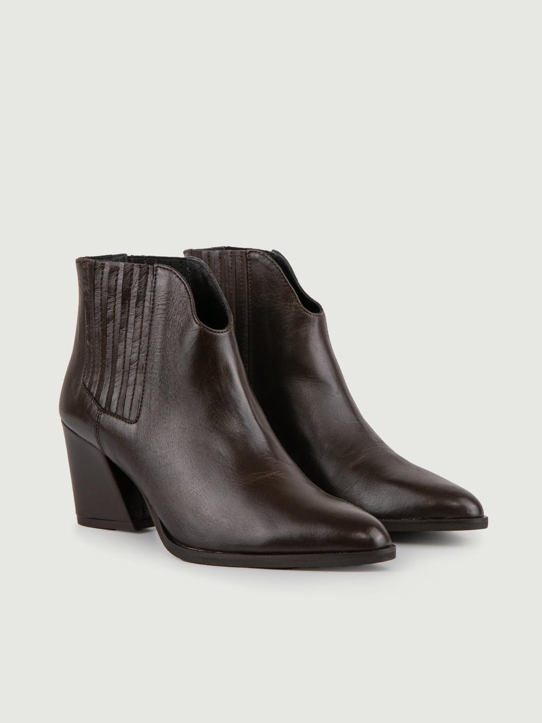 STIVALETTO TEXANO IN PELLE TESTA MORO CON SCOLLO 7348/42 T MORO ANDREA MORANDO 