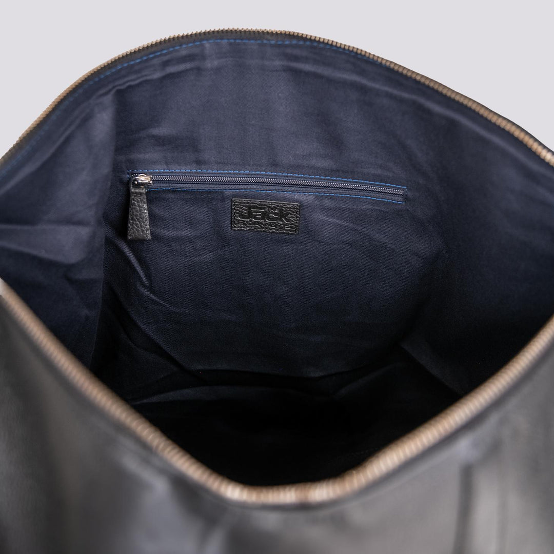 BORSONE DA VIAGGIO IN PELLE MARTELLATA NERA ATLAS ATLA 20 JACK LEATHER 