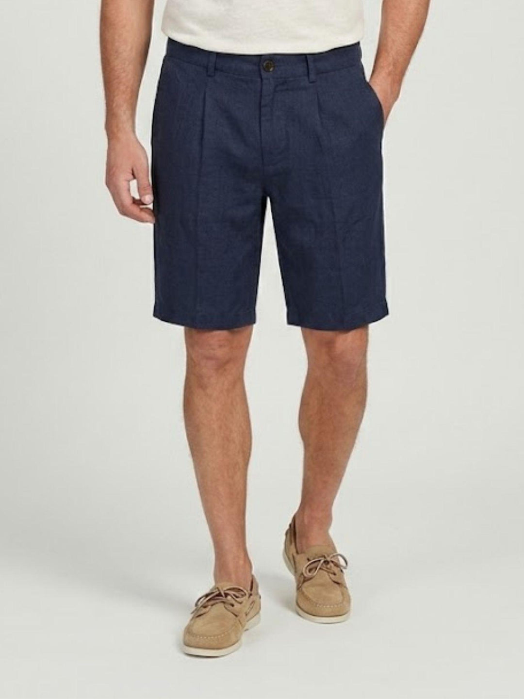 Bermuda in misto lino blu navy BU26S48BEPA843PD 201 ANDREA MORANDO 