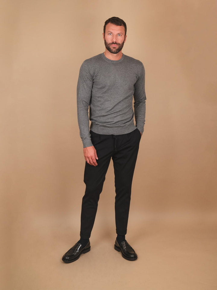 PANTALONE CON COULISSE ELASTICIZZATO NERO OF1CT00P001 101 ANDREA MORANDO 