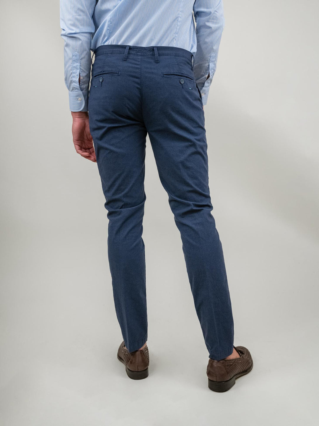 PANTALONE IN MISTO COTONE BLU P-KAPS-S124471 121 ANDREA MORANDO 