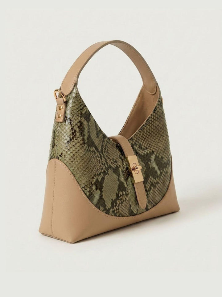 Borsa a spalla Elly in pelle di pitone verde ELLY-PITONE VERDE BIMOR 