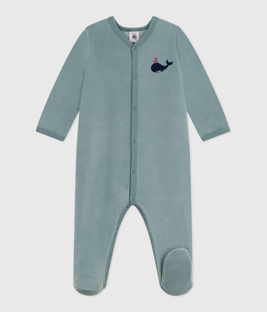 Pigiama in ciniglia tinta unita neonato A0E2P 01 PETIT BATEAU 