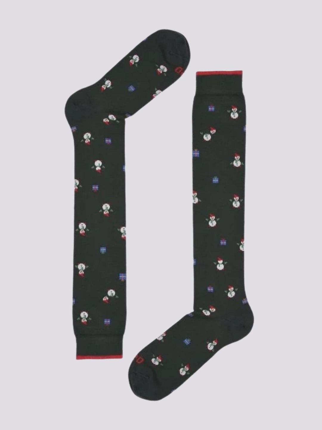 Calza lunga motivo pupazzo di neve 64134G V2394 RED 