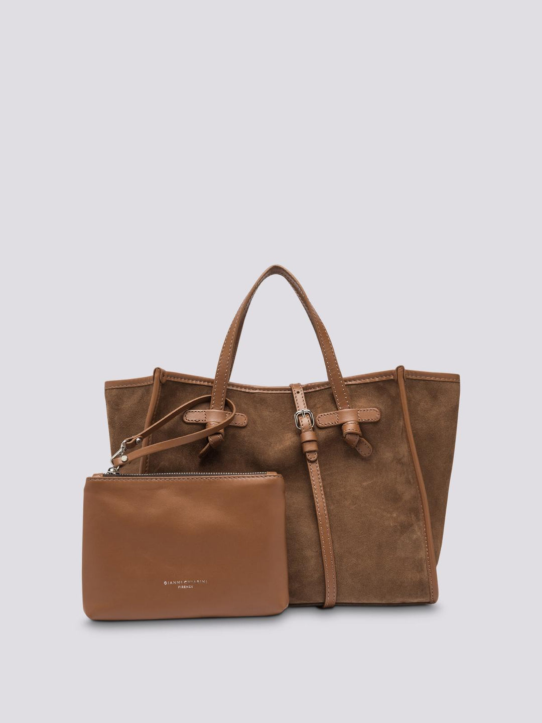 TOTE MISS MARCELLA 32 in camoscio cognac BS 9752 CM-PL 099 GIANNI CHIARINI 