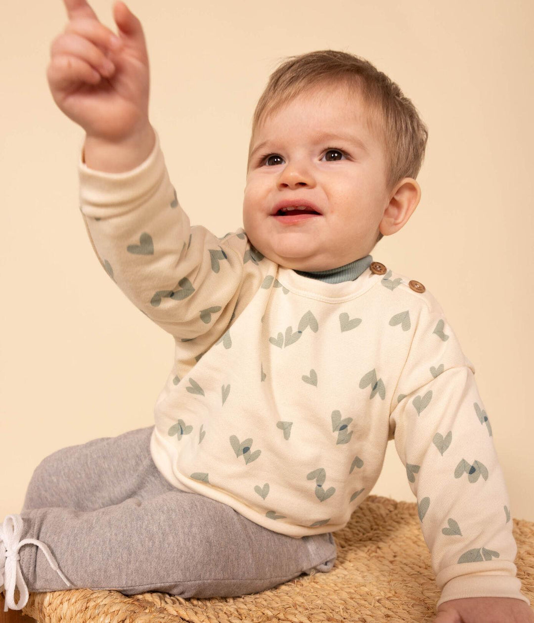 FELPA BEBÈ IN TESSUTO FELPATO CON STAMPA A08G4 02 PETIT BATEAU 