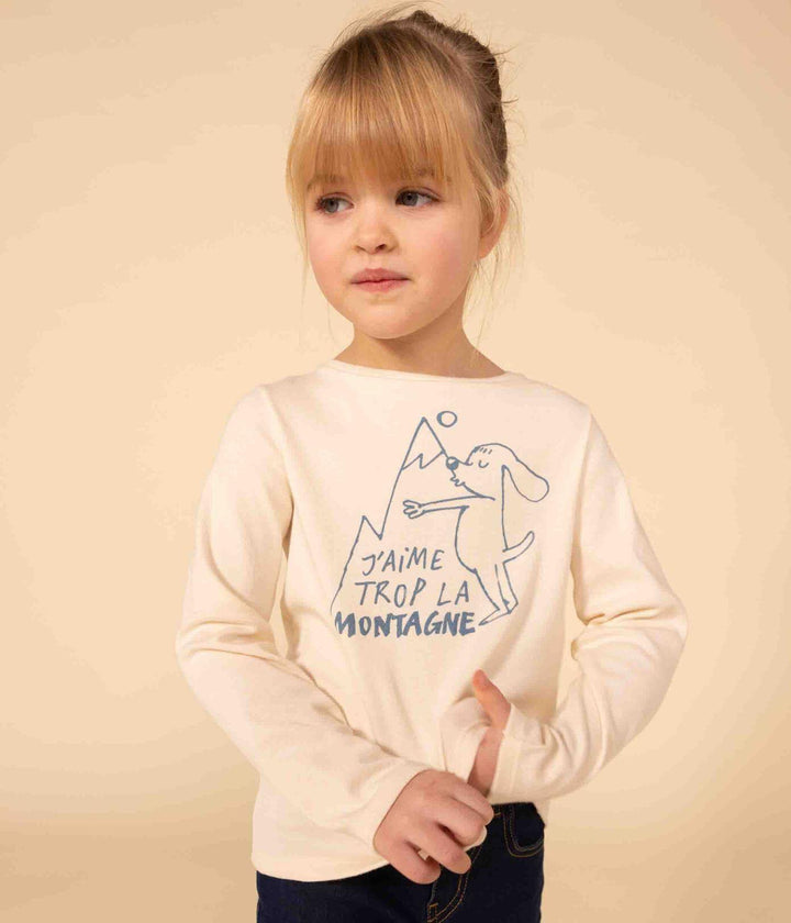 T-SHIRT MANICHE LUNGHE IN COTONE BAMBINA A08HF 03 PETIT BATEAU 