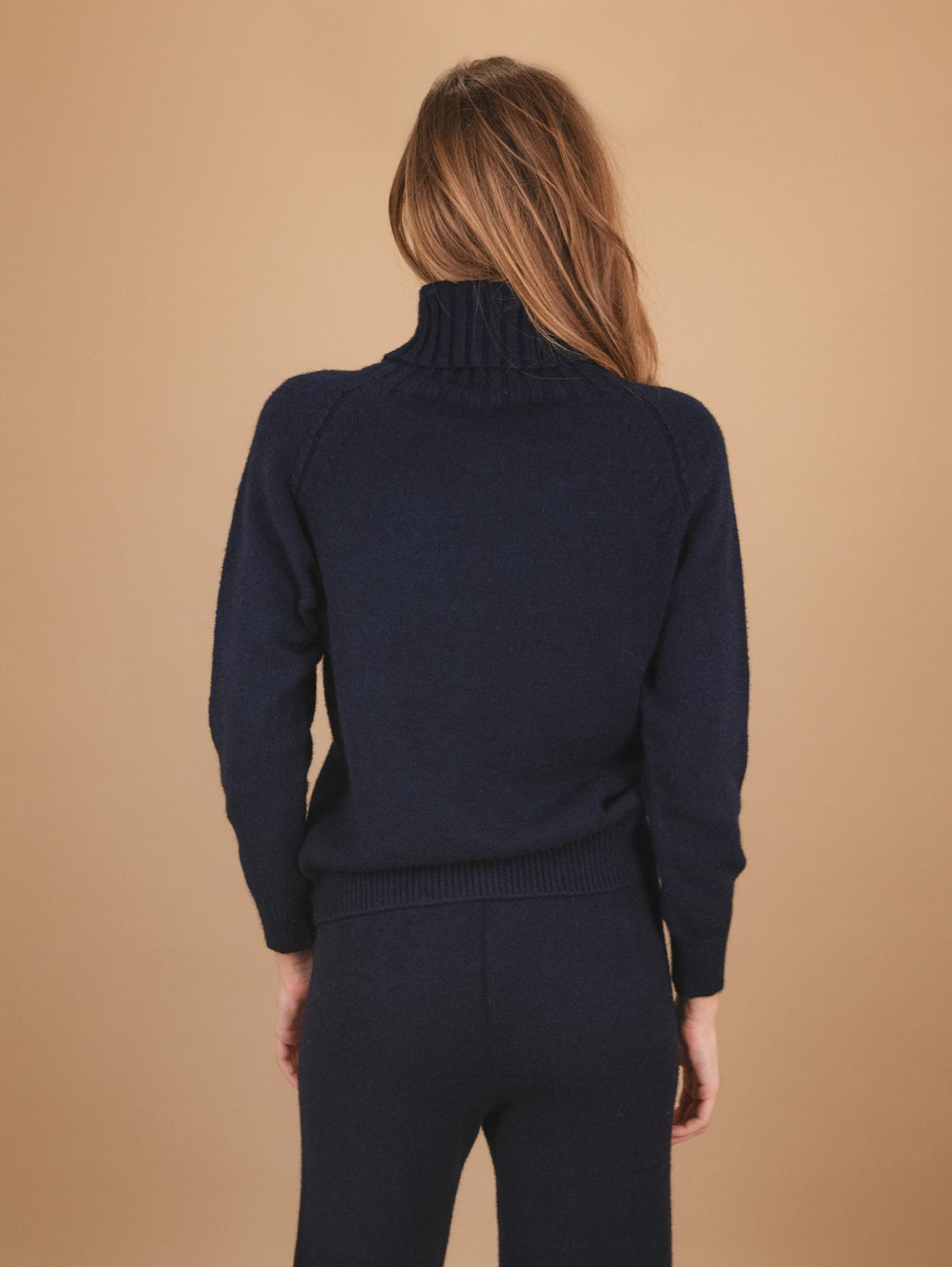 DOLCEVITA   CON MAXI COLLO IN MAGLIA BLU 0350/210 0115 BIMOR 