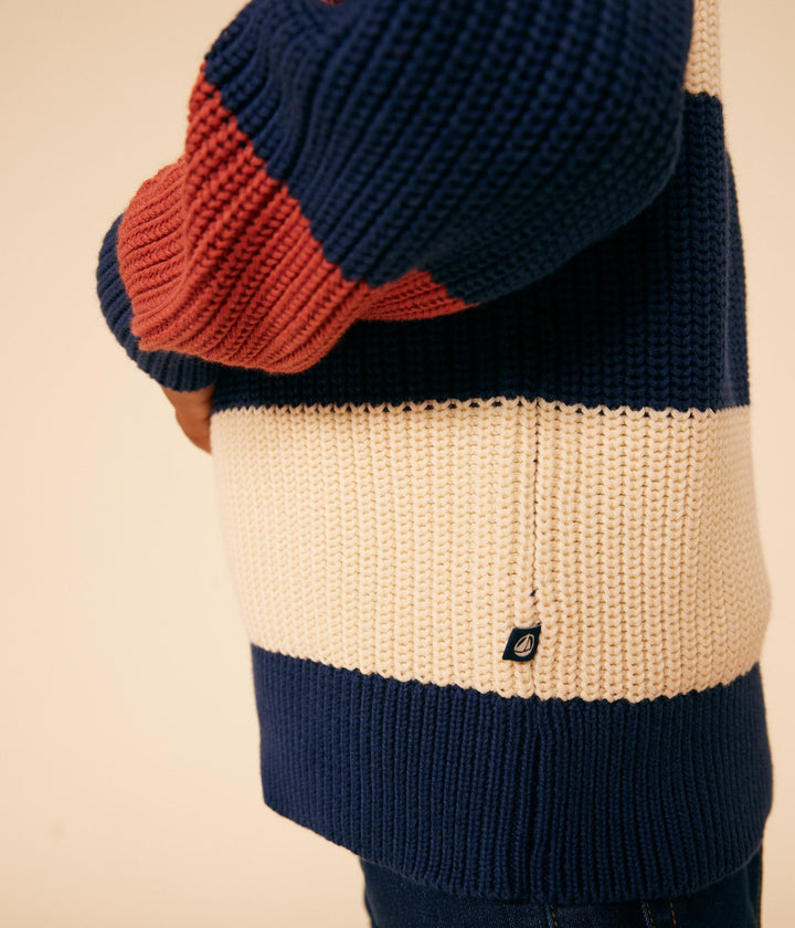 PULLOVER RIGATO IN COTONE BAMBINO A09KA 01 PETIT BATEAU 