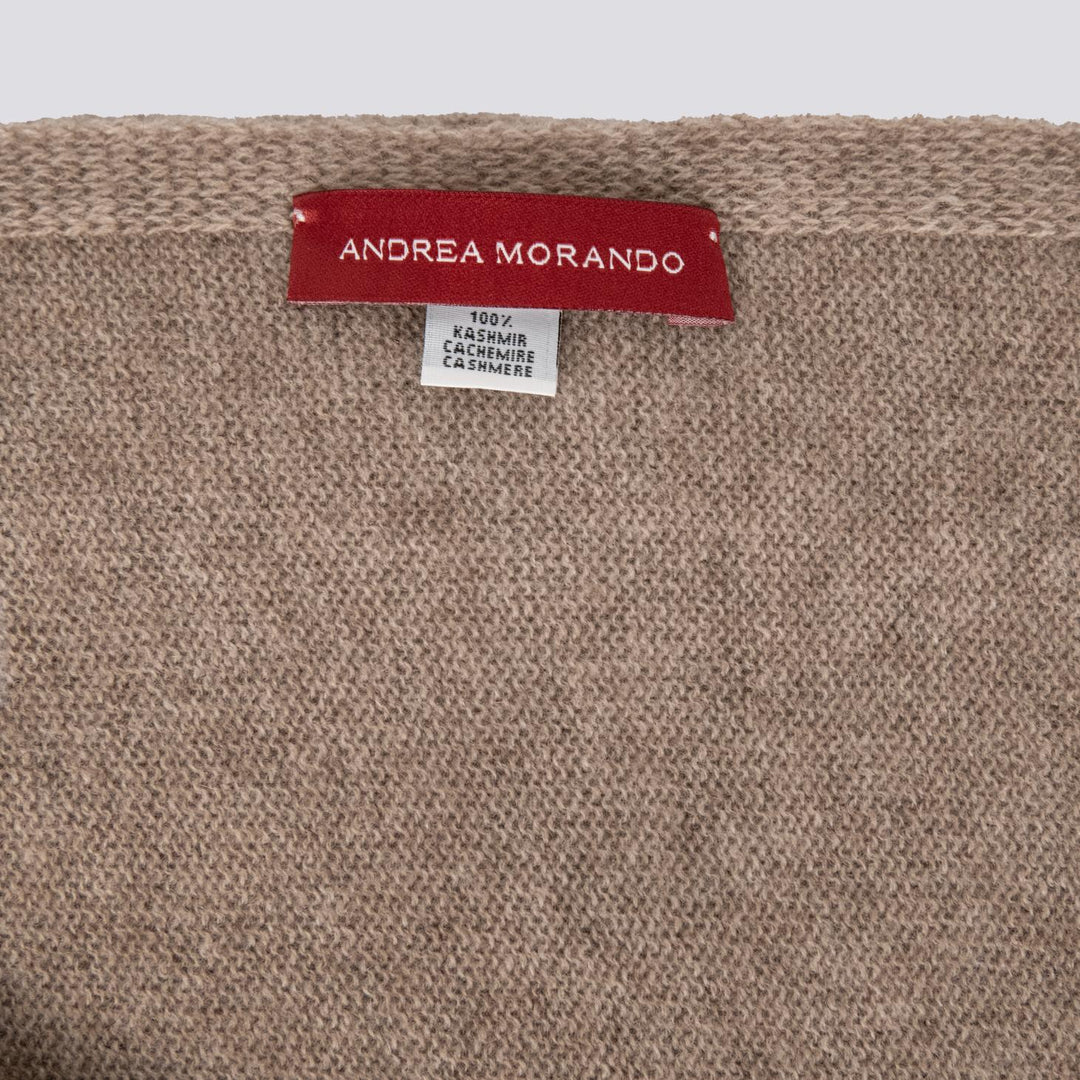 Sciarpa in cachemire beige 0102 BROWN ANDREA MORANDO 