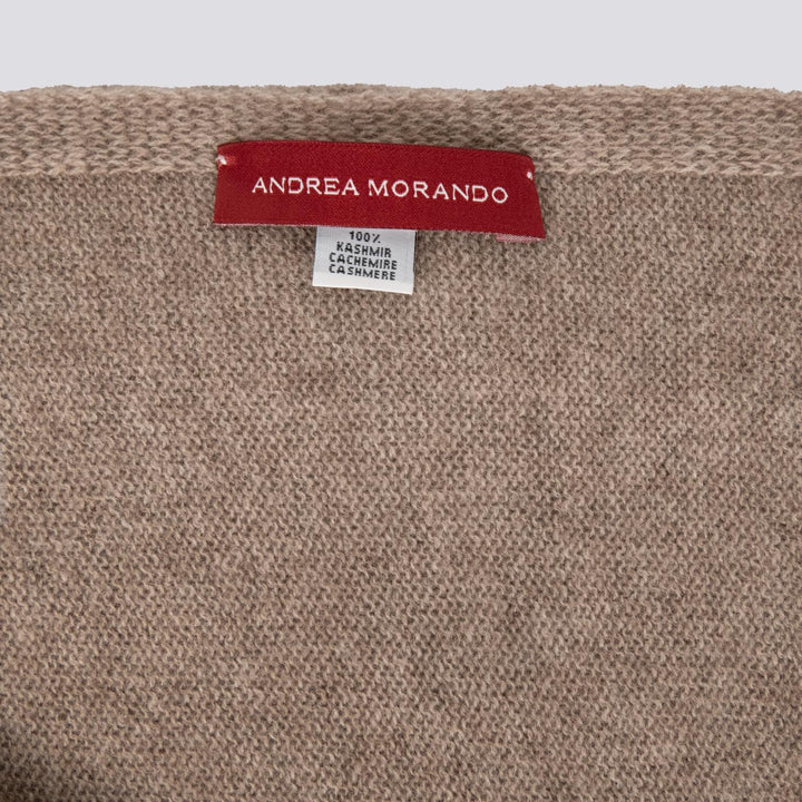 Sciarpa in cachemire beige 0102 BROWN ANDREA MORANDO 