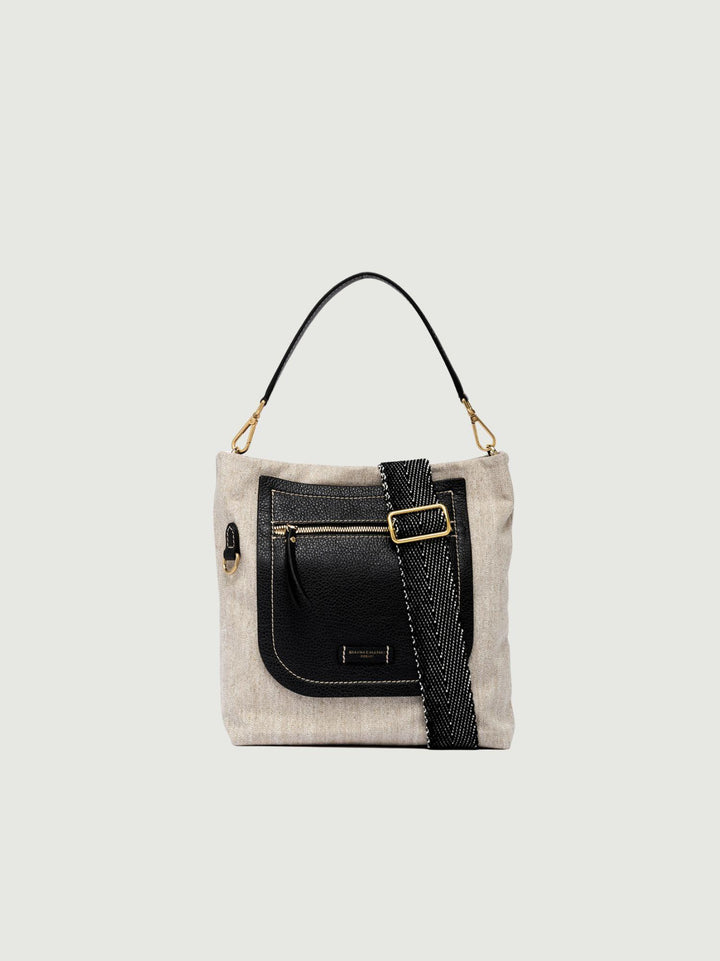 BORSA PELLE E TESSUTO AFRA BS 10610 LIN-RMN 10313 GIANNI CHIARINI 
