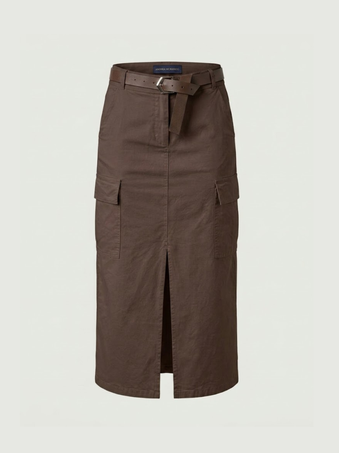 Gonna cargo midi in cotone testa di moro 6105 MORO ANDREA MORANDO 