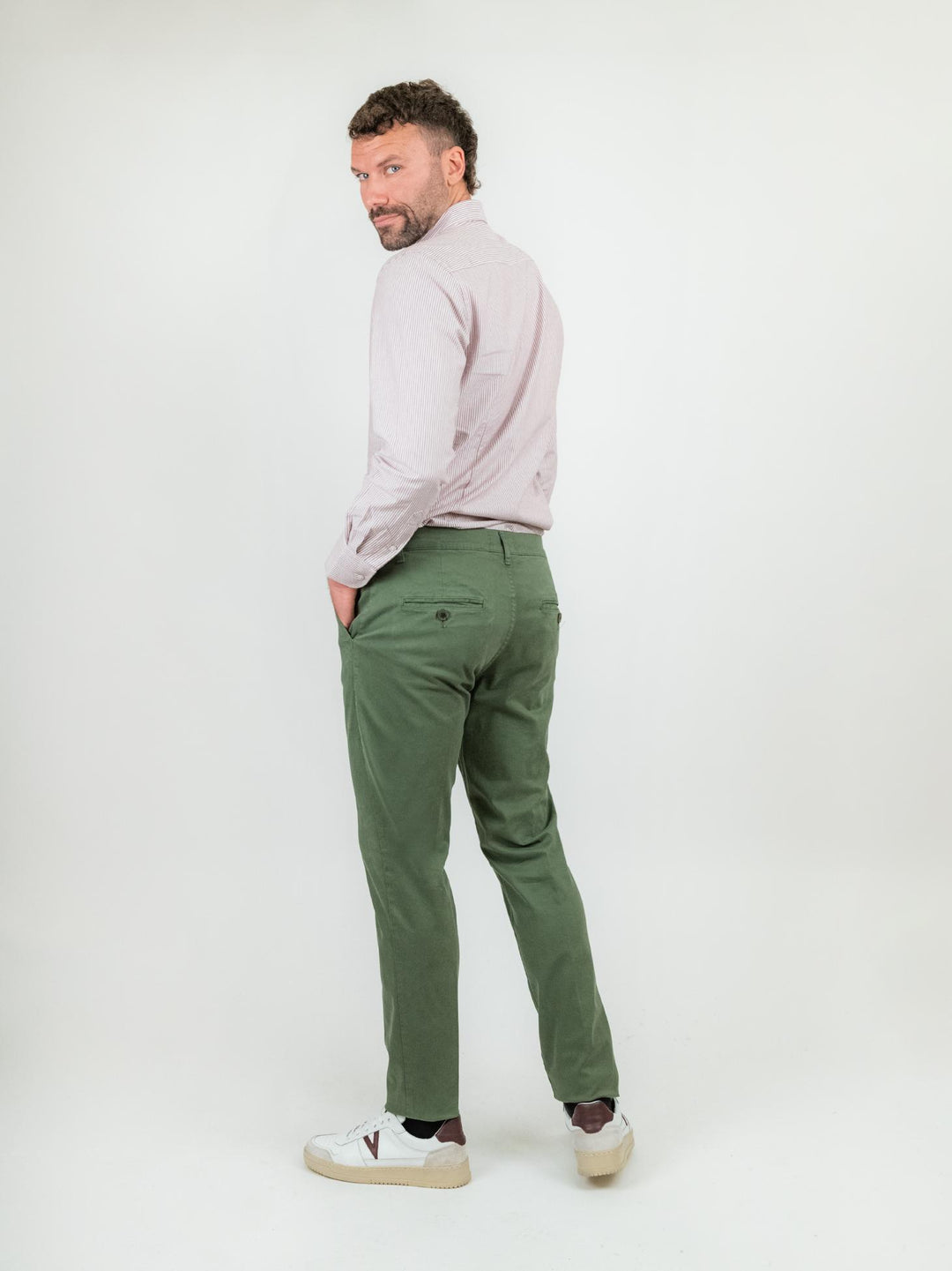 PANTALONE CHINOS VERDE SCURO 75903TO SALVIA ANDREA MORANDO 