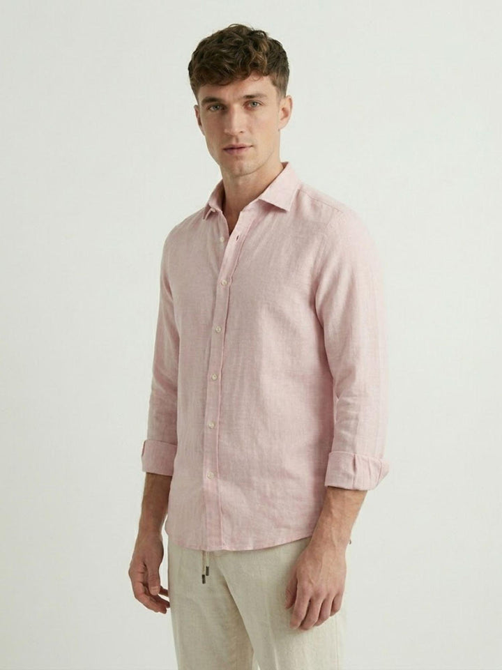 camicia in lino rosa chiaro 30 05 ANDREA MORANDO 