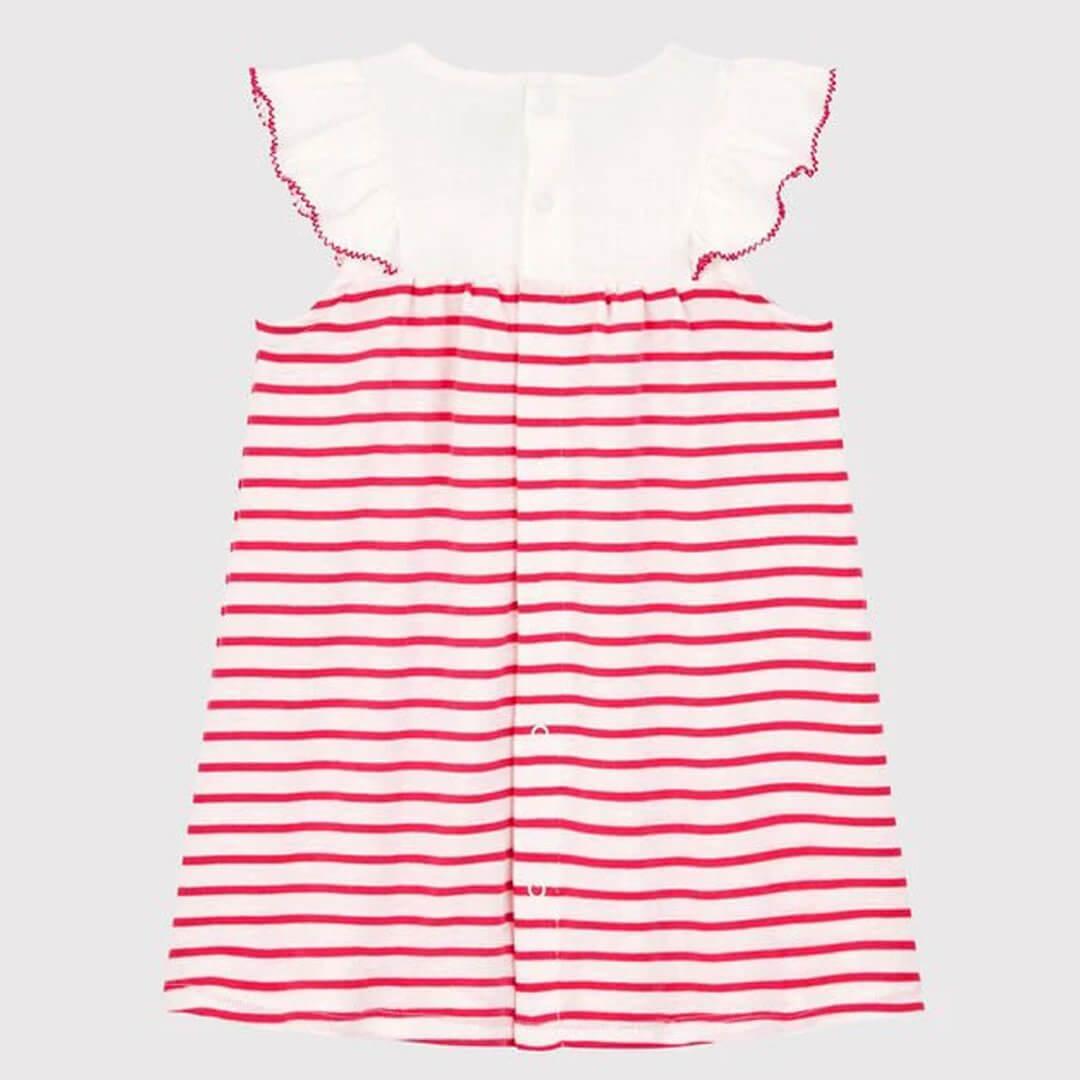 ABITO SENZA MANICHE BIANCO E ROSSO A00KZ 1 PETIT BATEAU 