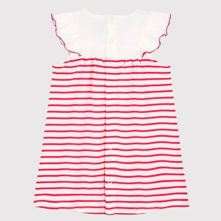 ABITO SENZA MANICHE BIANCO E ROSSO A00KZ 1 PETIT BATEAU 