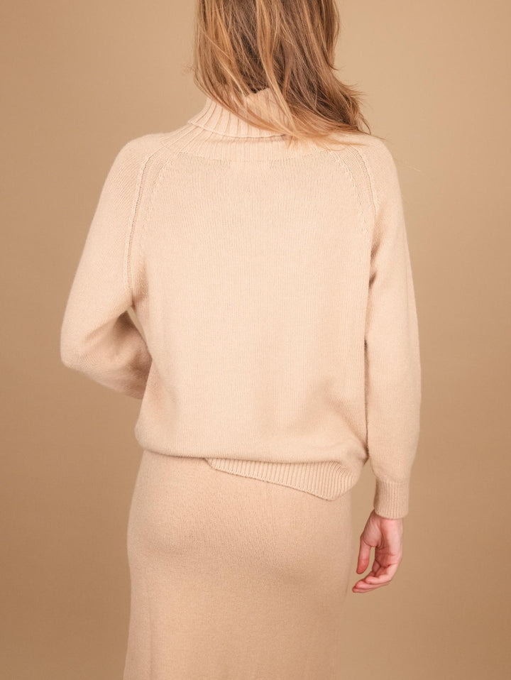 DOLCEVITA CON MAXI COLLO  IN MAGLIA BEIGE 0350/210 0234 BIMOR 