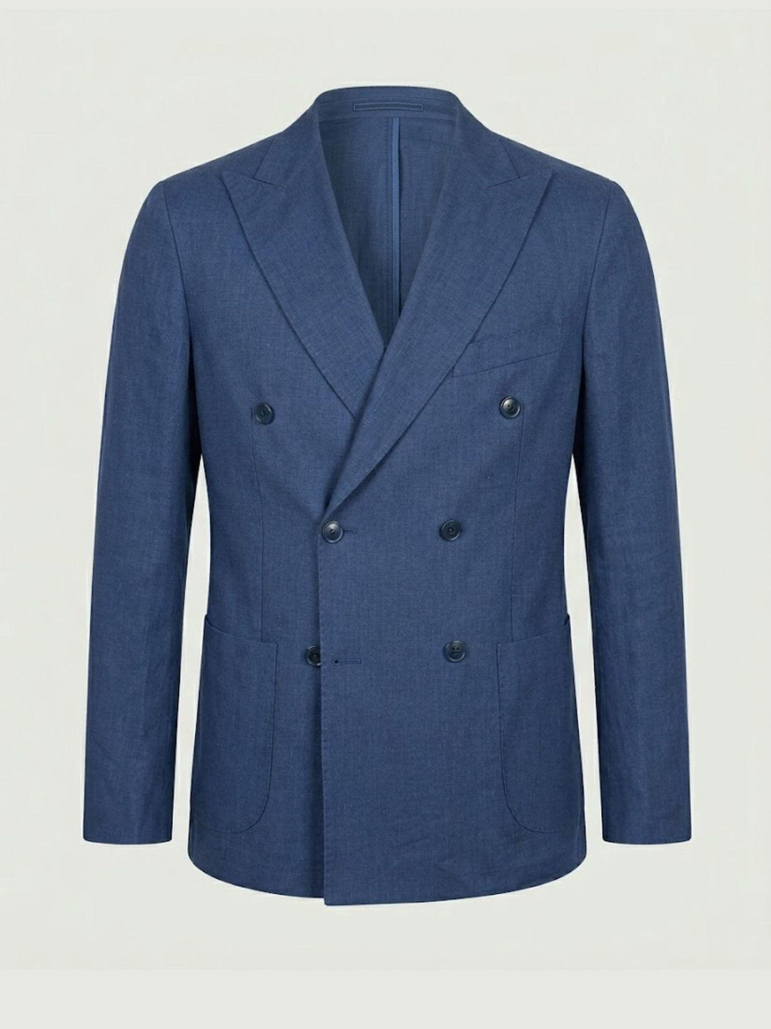 Blazer doppiopetto in misto lino navy MAPPAMONDO BLU ANDREA MORANDO 
