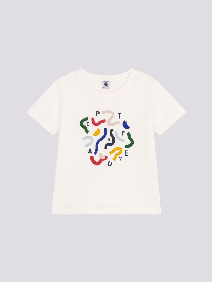 T-SHIRT STAMPATA IN JERSEY LEGGERO BAMBINO A0A2G 01 PETIT BATEAU 