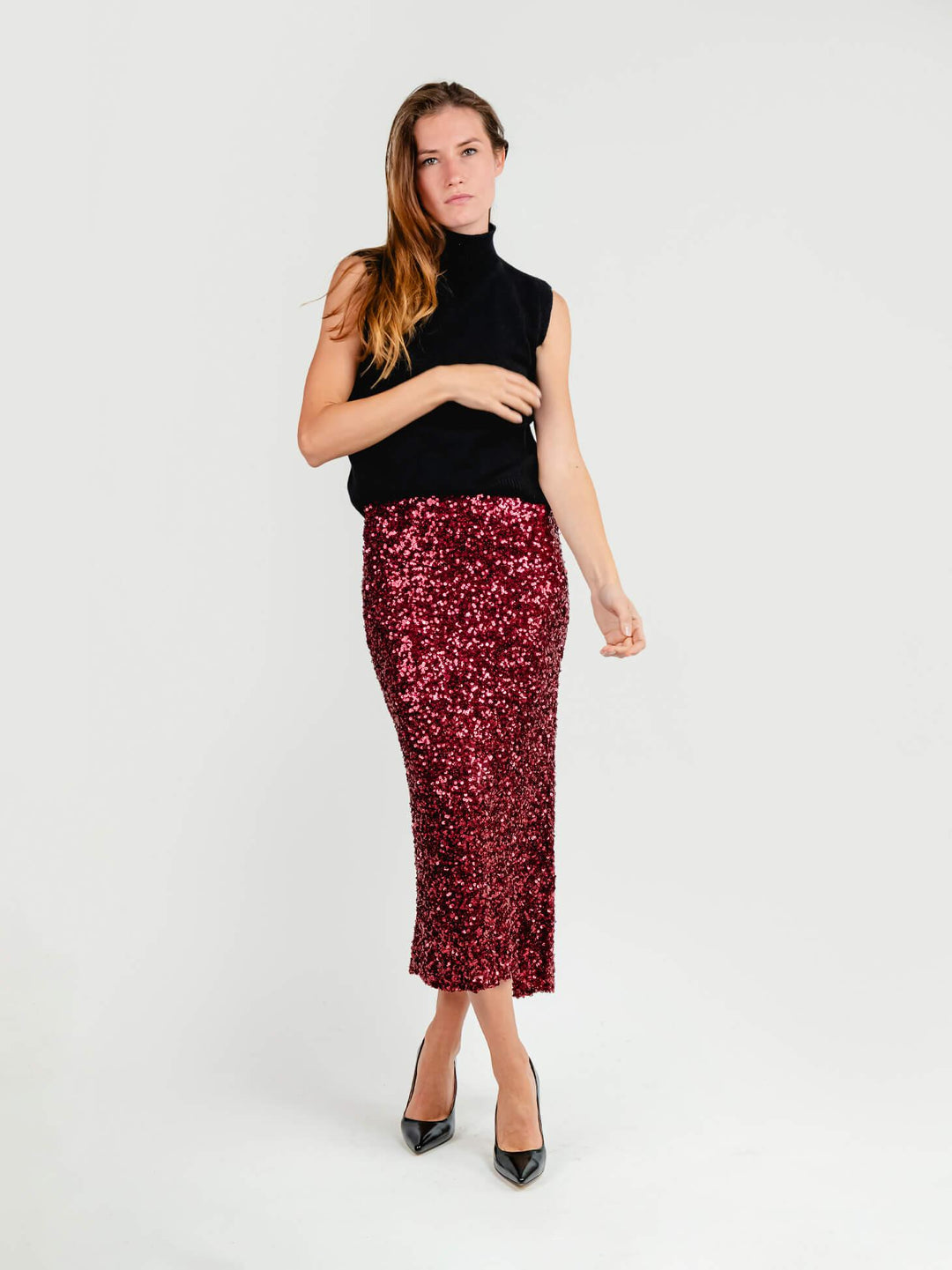 LONGUETTE CON PAILLETTES RUBINO G247132/03651 1499 ANDREA MORANDO 