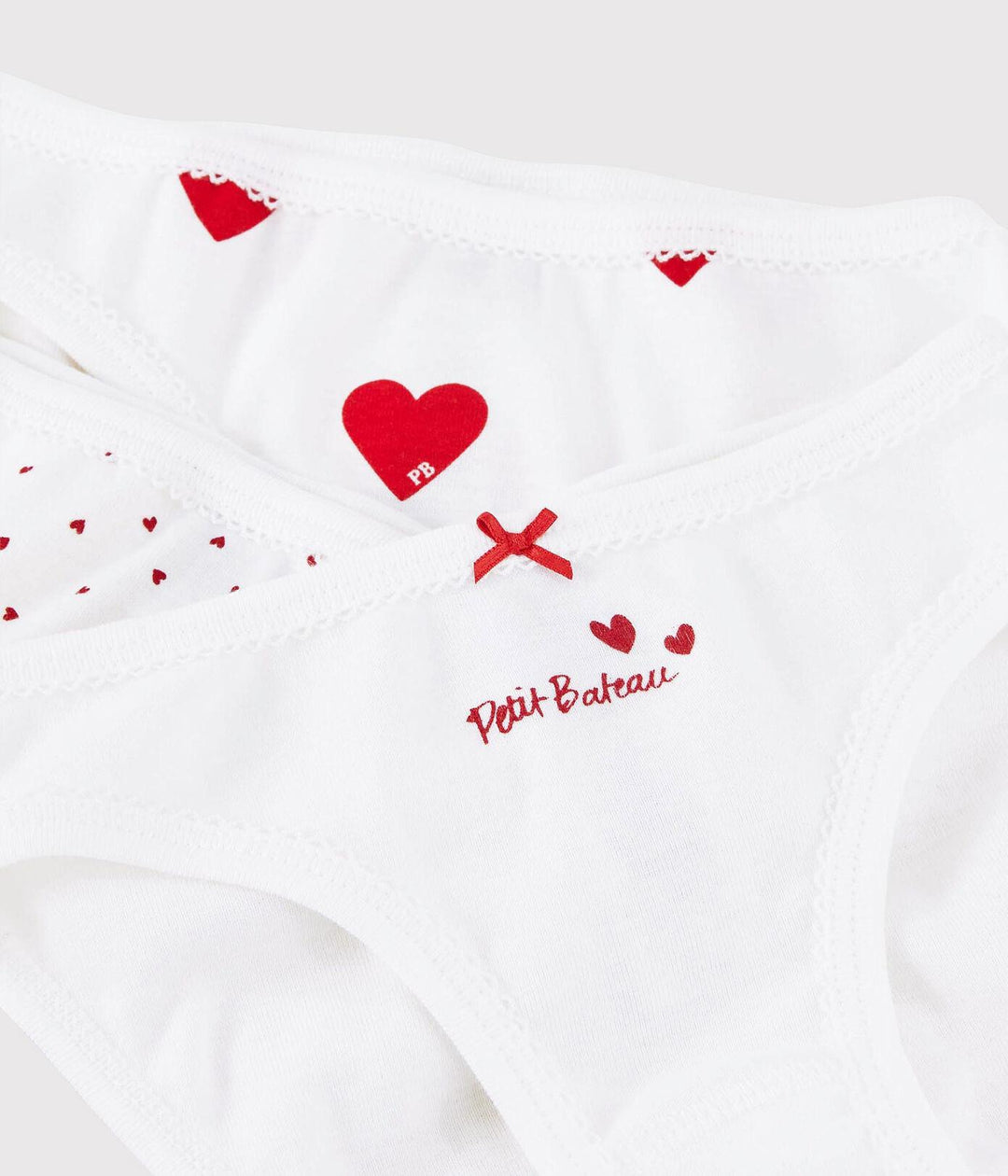 CONFEZIONE DA 3 SLIP MOTIVO CUORE A00FP 00 PETIT BATEAU 
