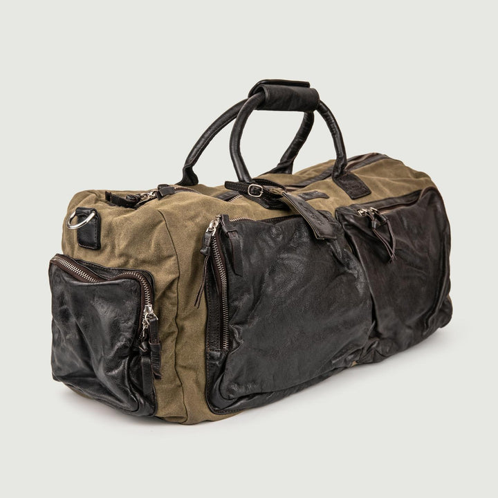 BORSONE VIAGGIO CON MANIGLIE E TASCHE IN PELLE BOARDING MIX 504 JACK LEATHER 