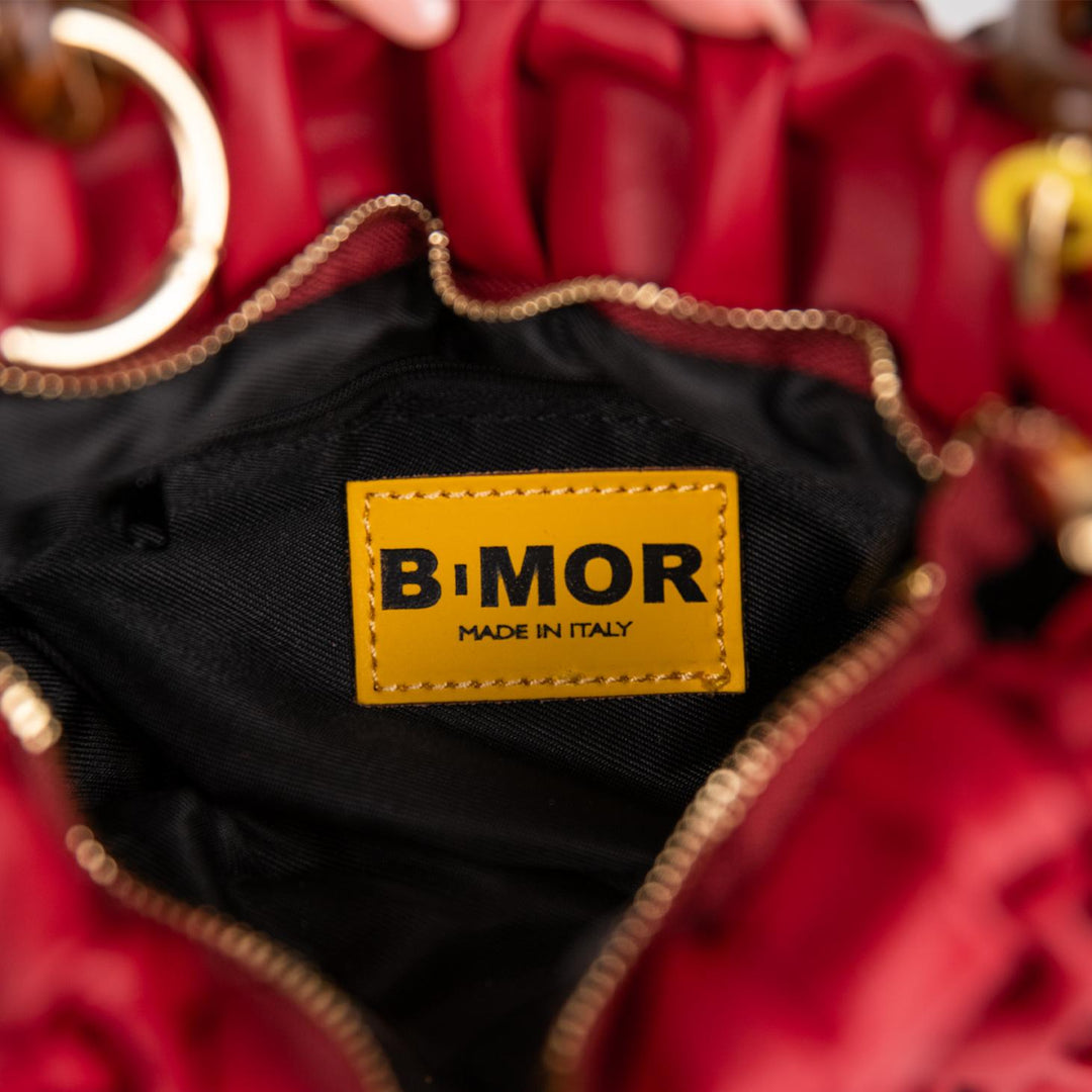 BORSA IN PELLE INTRECCIATA BORDEAUX "CURLY" CURLYNEW BORDEAUX BIMOR 
