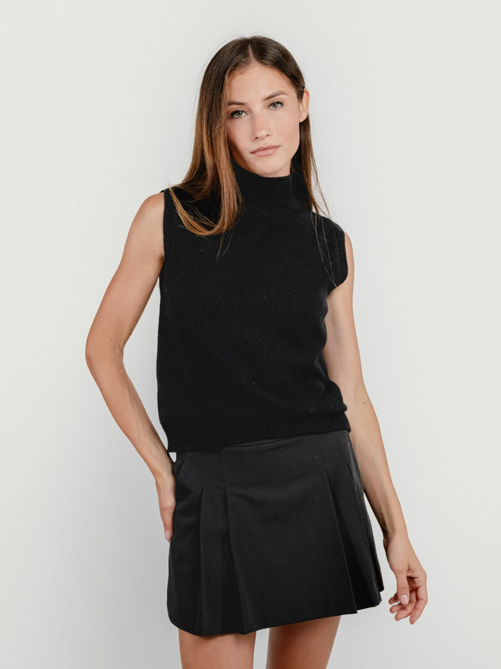 GILET LUPETTO NERO 0370236 0010 ANDREA MORANDO 