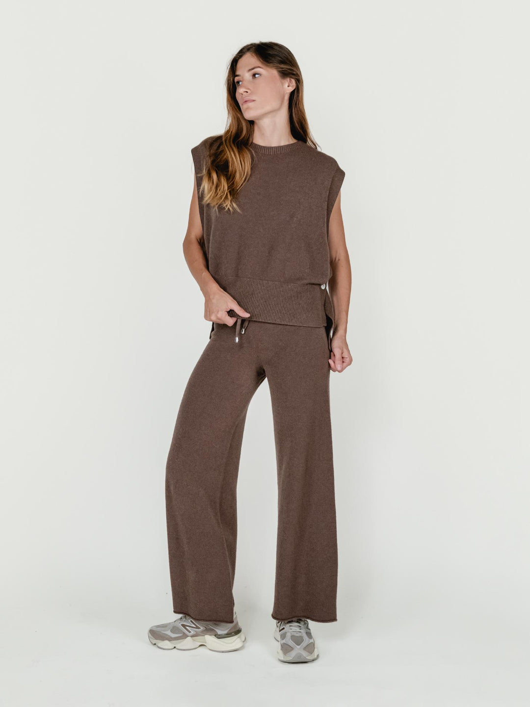 PANTALONI IN MAGLIA MARRONE 0370176 0930 BIMOR 